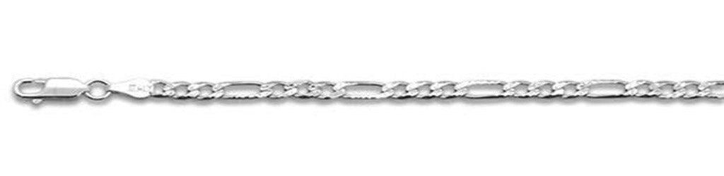 Pave Figaro Italia Silver 3MM Chain