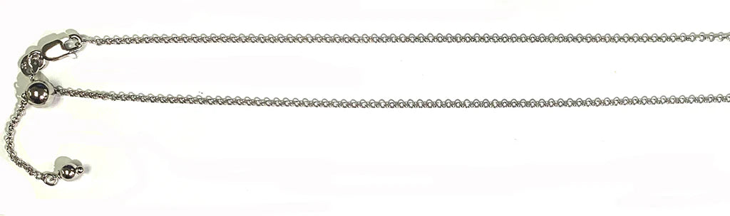 Adjustable Rhodium Rolo Chain