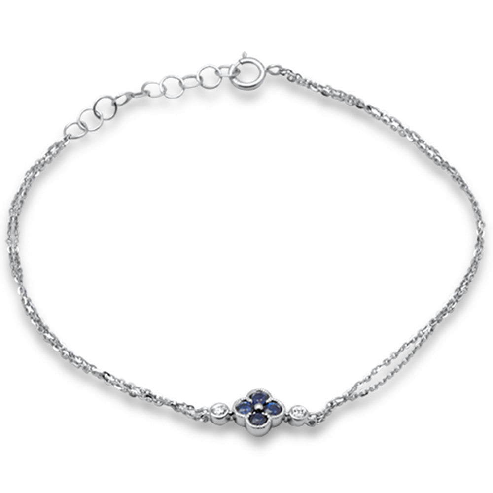 Blue Radiance 14K White Gold Diamond & Sapphire Bracelet