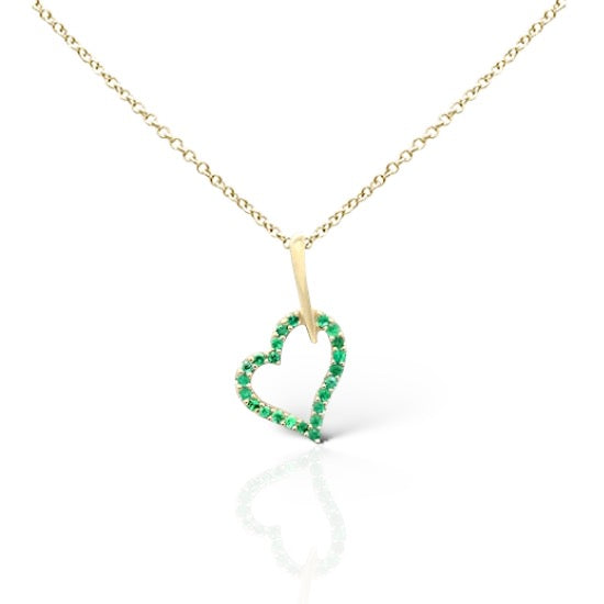 Emerald Heart 14K Gold Necklace