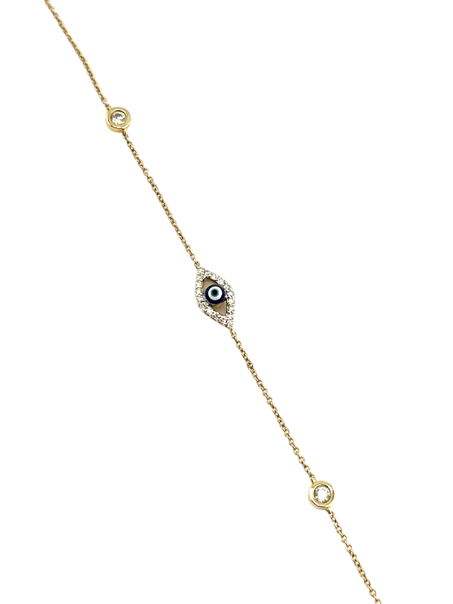 Divine Eye 14K Gold Diamond Bracelet