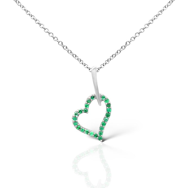 Emerald Heart 14K Gold Necklace