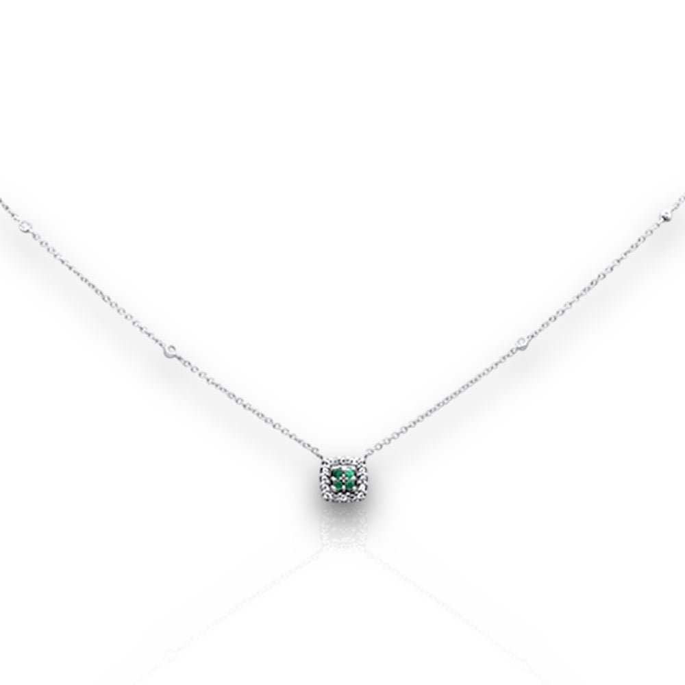 Verdant Sparkle 14k Gold Diamond & Emerald Necklace