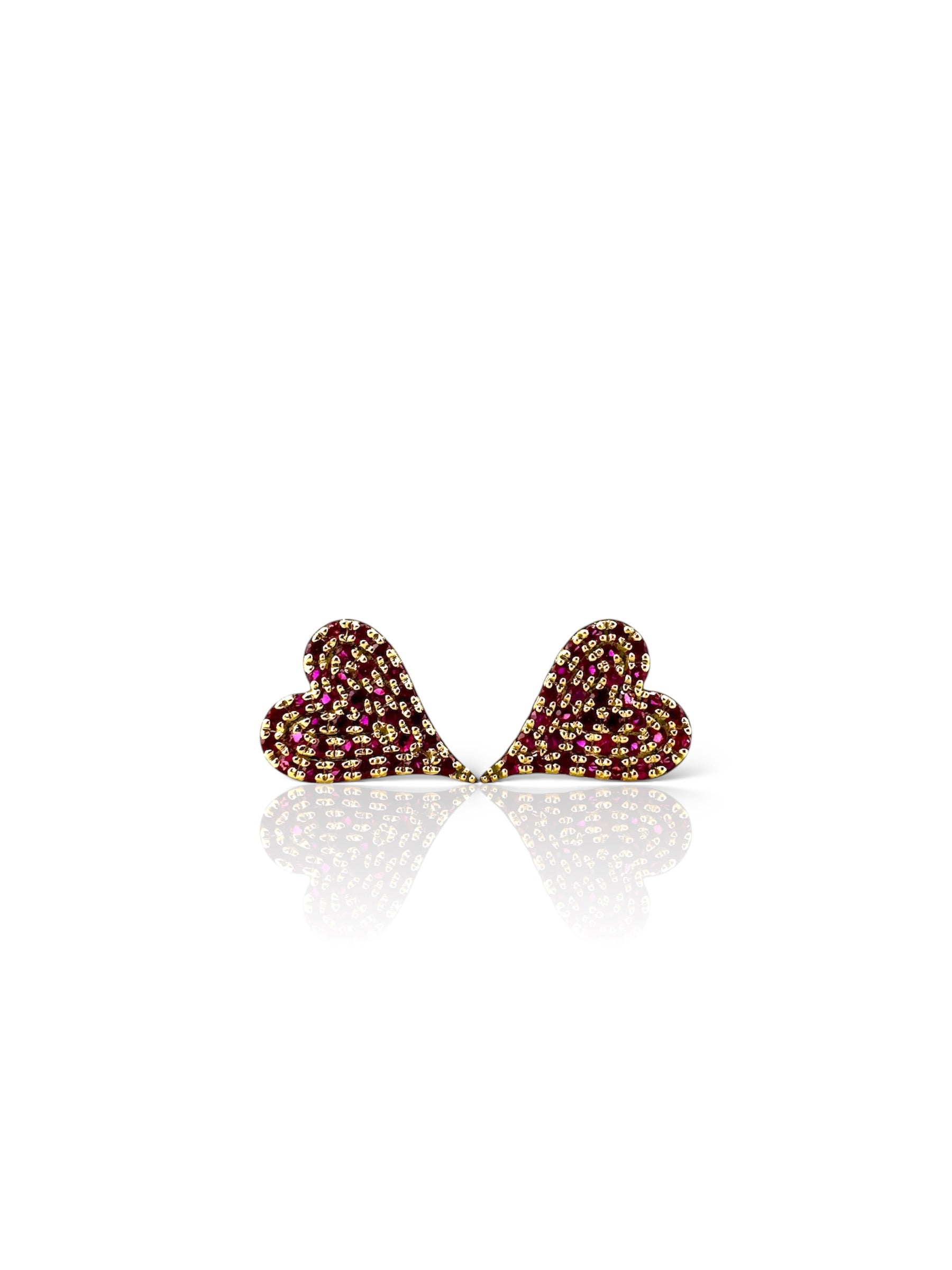 Heart Of Ruby 14K Yellow Gold Earrings