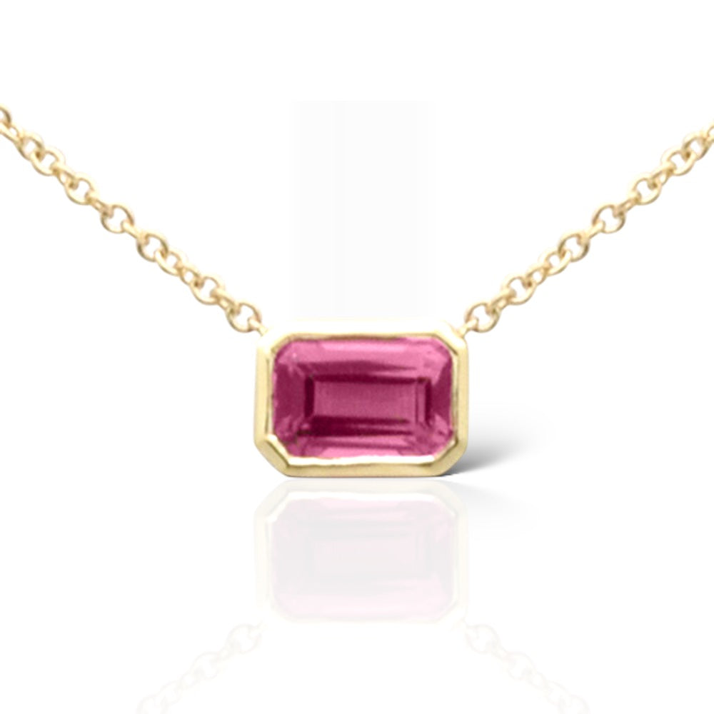 Scarlet Pulse 14K Yellow Gold Ruby Necklace