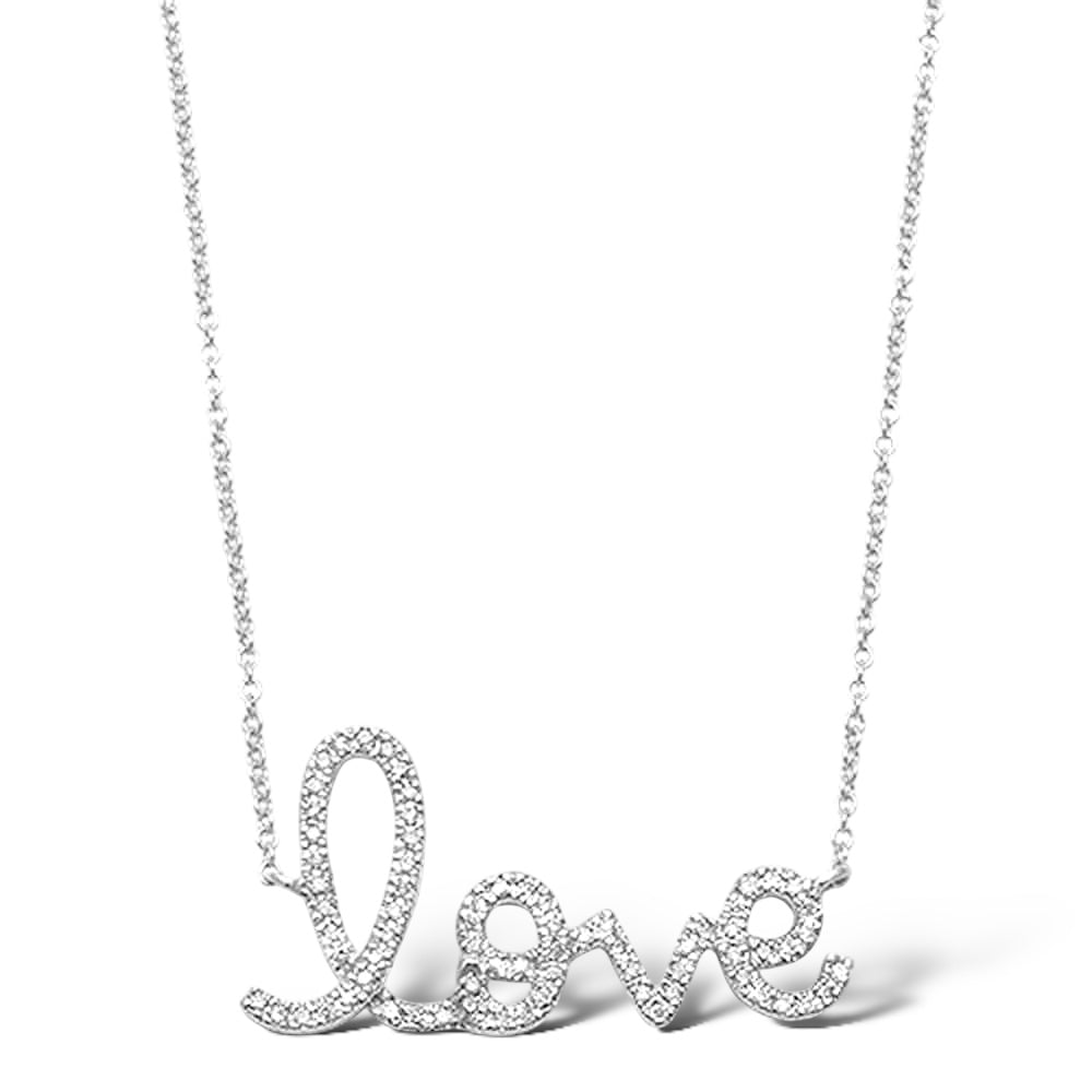 Love Script 14K Gold Diamond Necklace