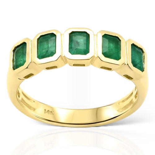 Golden Splendor 14K Yellow Gold Emerald Ring