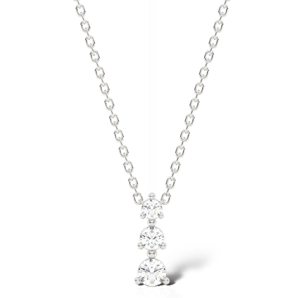 Luxe Trinity 14k White Gold Diamond Necklace