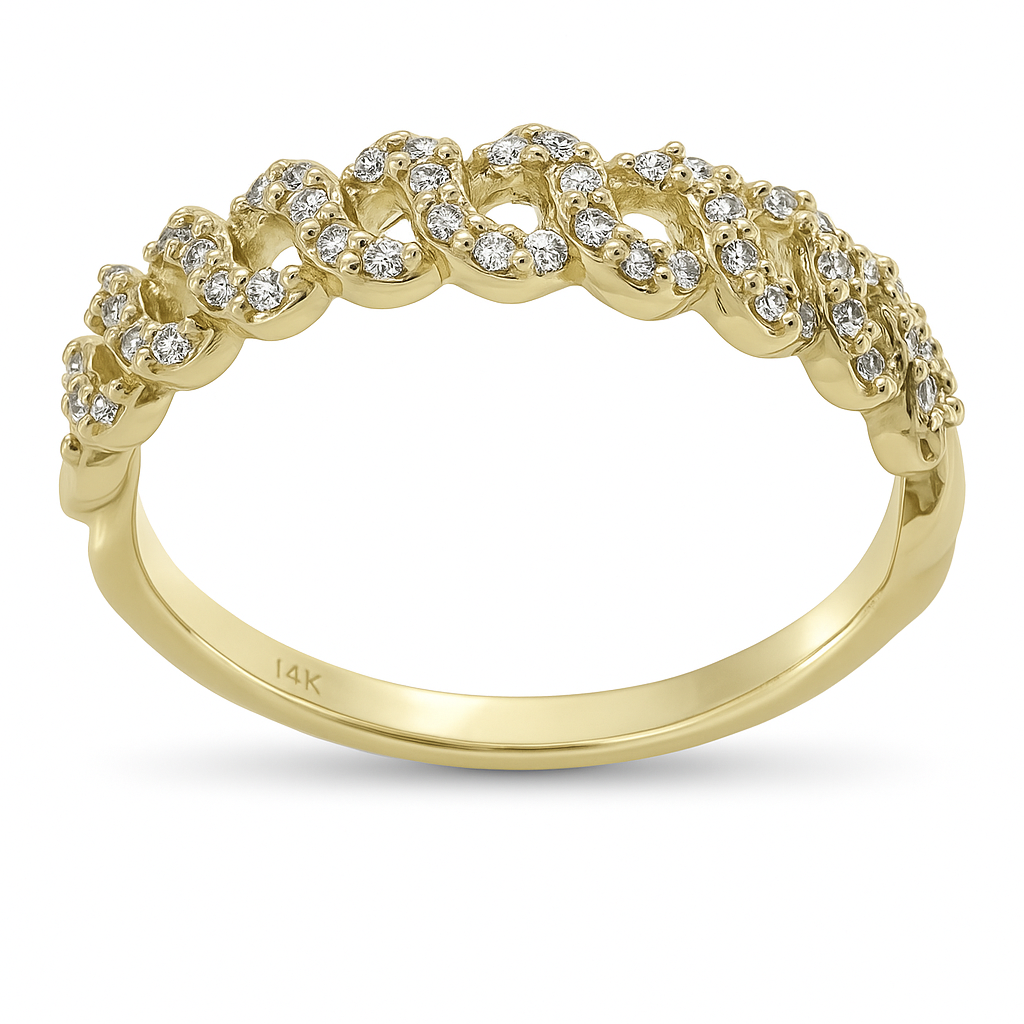 Cuban Glow 14K Gold Diamond Ring
