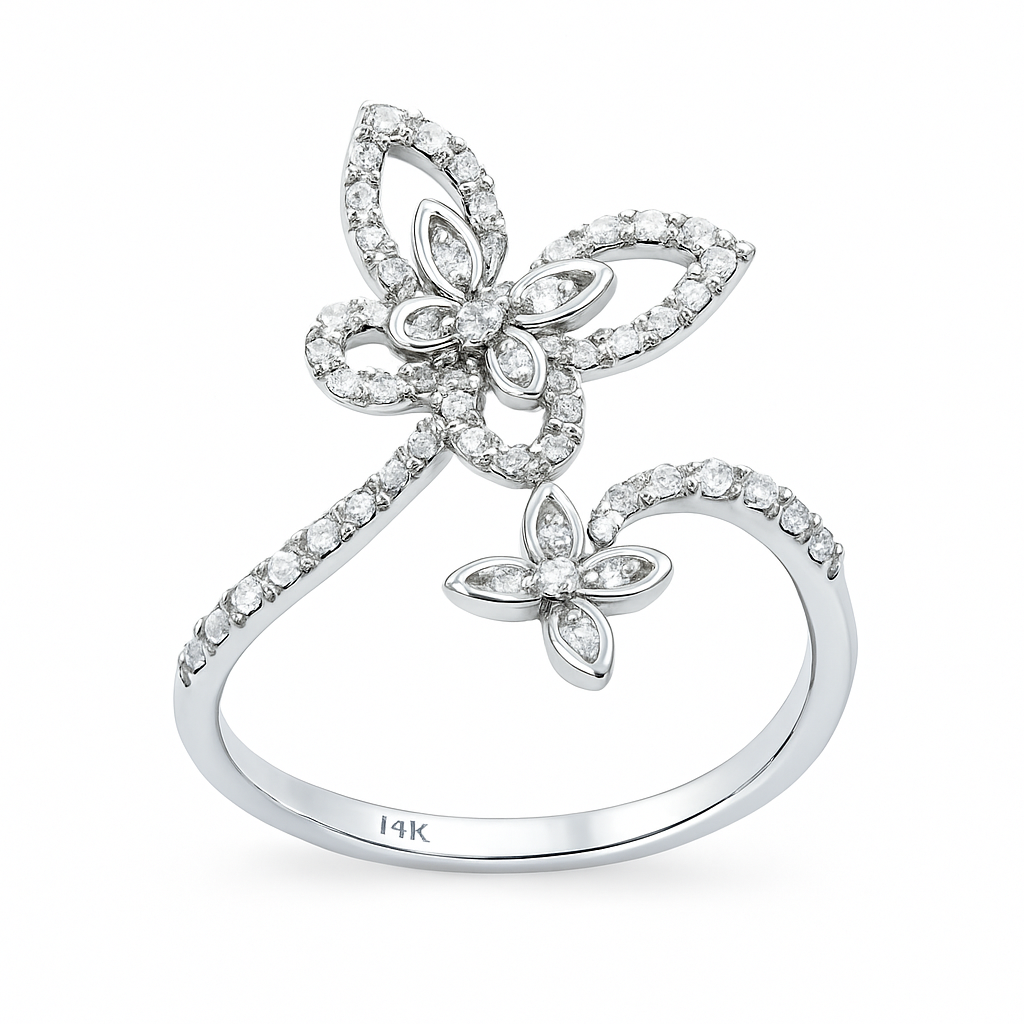 Infinity Fly 14K White Gold Diamond Ring