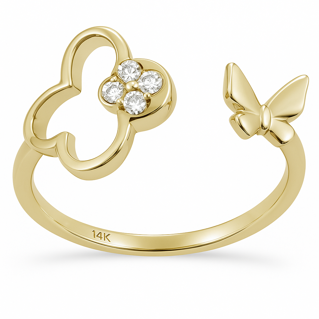 Luxe Wingspan 14K Yellow Gold Diamond Ring