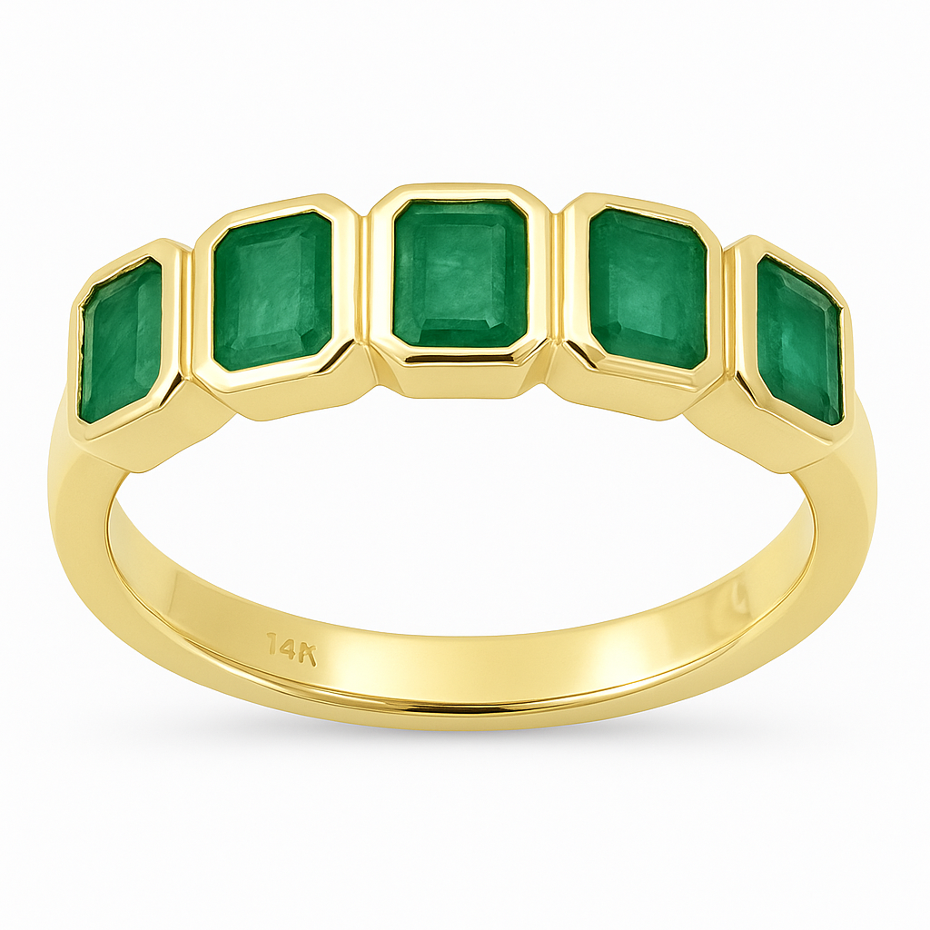Golden Splendor 14K Yellow Gold Emerald Ring