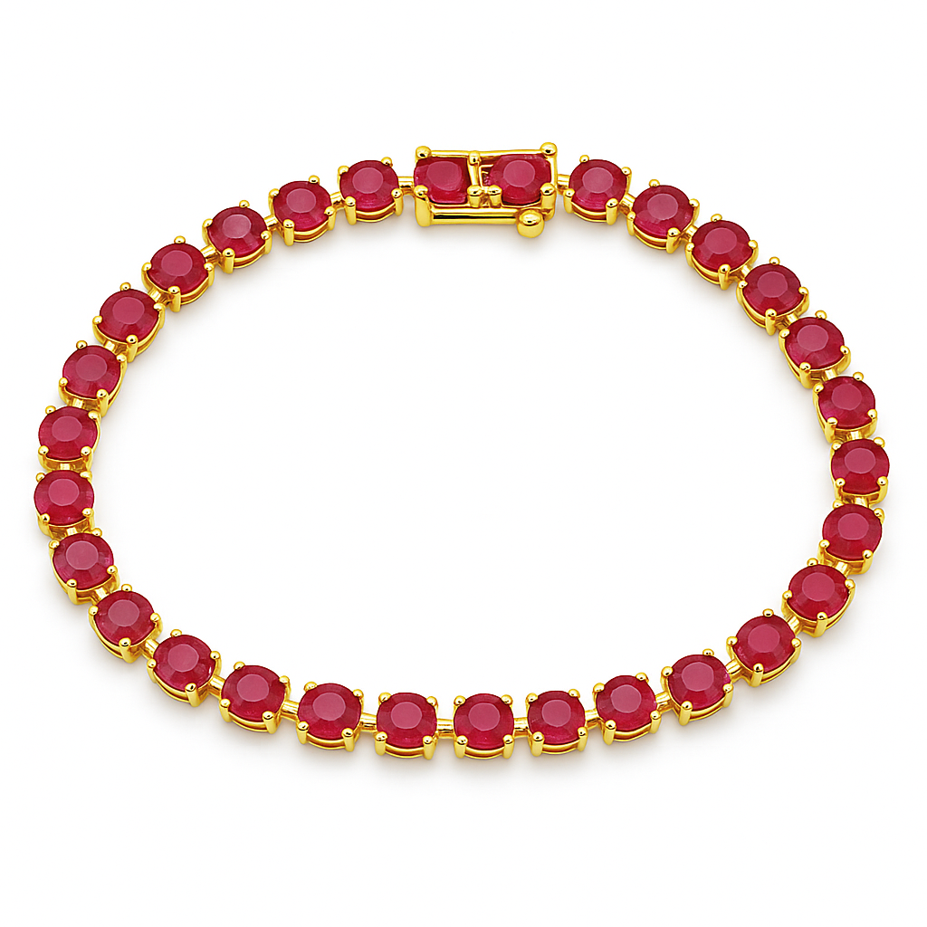 Redfire Glint 14K Yellow Gold Ruby Tennis Bracelet