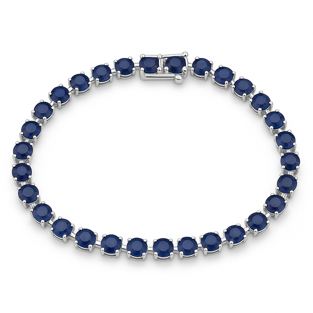 Bluefire Glint 14K White Gold Sapphire Tennis Bracelet