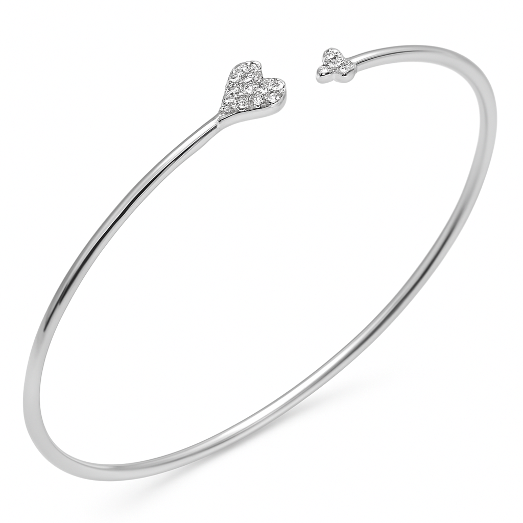 Tender Promise 14K White Gold Diamond Bangle Bracelet