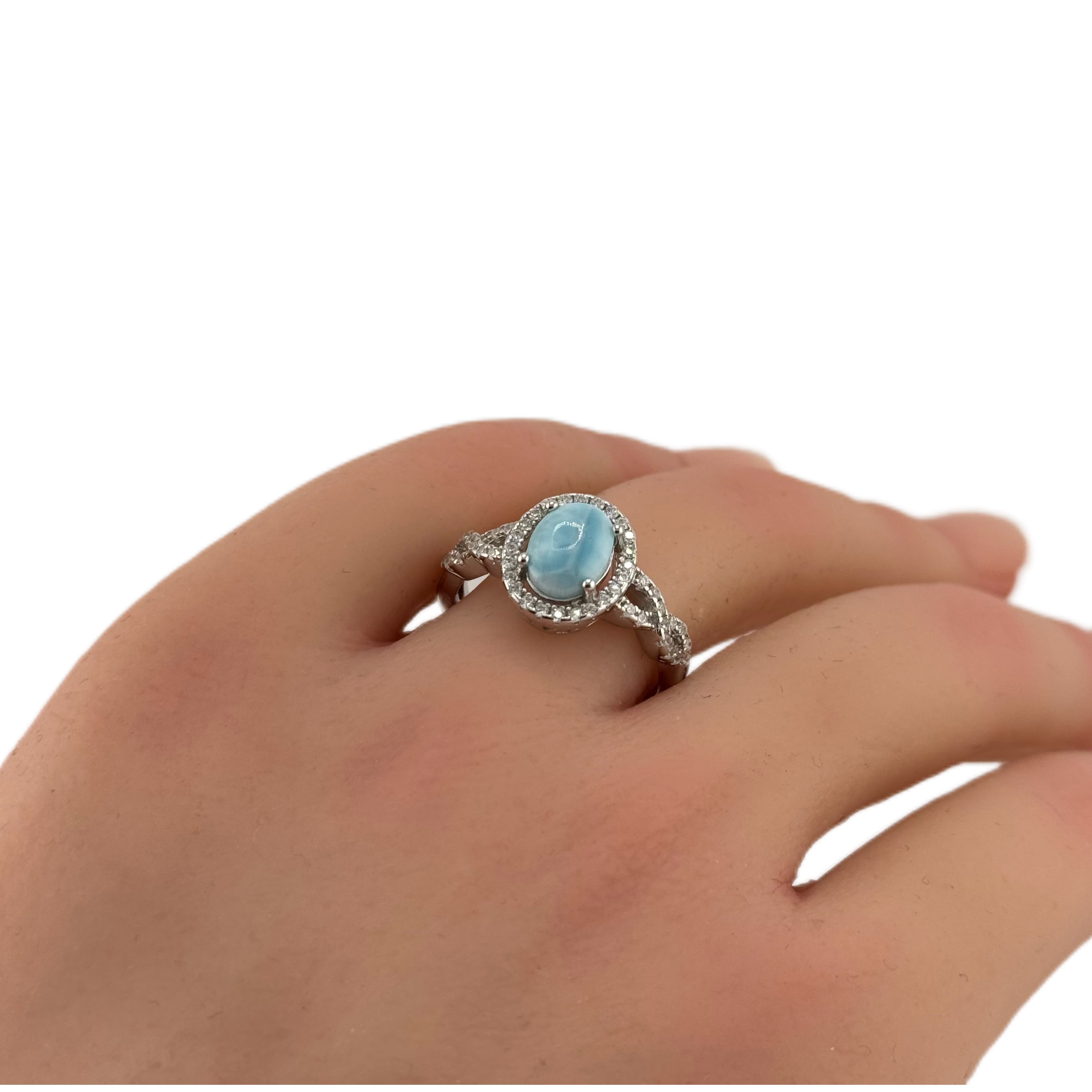 Elysian Ocean Twist Larimar Ring