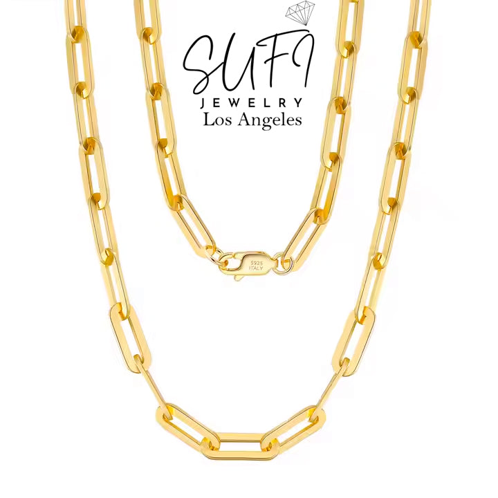 Square Forzatina Gold 3.8MM Paperclip Chain